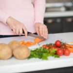 Food Backgrounds-Women preparing healthy diet meal